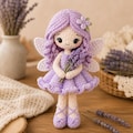 Crochet Fairy Doll, Handmade Amigurumi Angel, Ballerina and Flower Fairy, Fantasy Room Decor, Unique Crochet Gift product logo