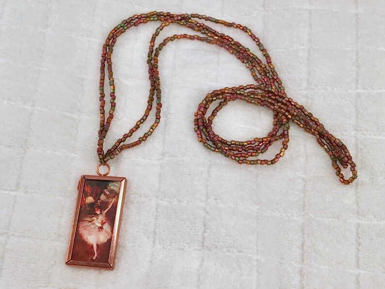 Degas The Star Pendant on Matte Metallic Seed Bead Necklace