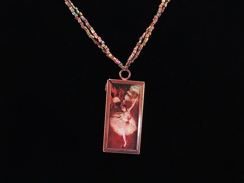 Degas The Star Pendant on Matte Metallic Seed Bead Necklace