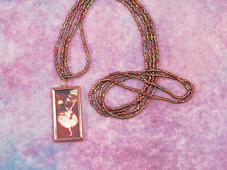 Degas The Star Pendant on Matte Metallic Seed Bead Necklace