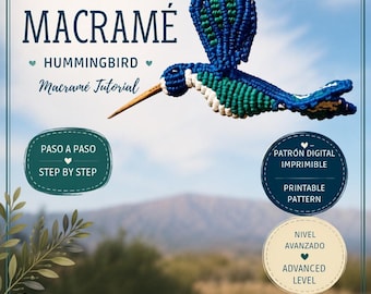 Beija-flor em macramê, faça você mesmo.