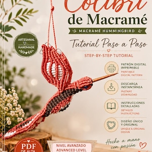 Macrame Hummingbird; DIY; keychain, mobile, tutorial