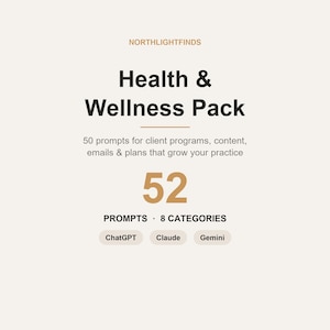 Health & Wellness Coach AI Prompts | Client Programs, Content, Emails (Digital Download)