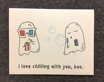 Chilling with a Boo: 4x6 Card