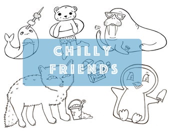 Chilly Friends Coloring Sheets