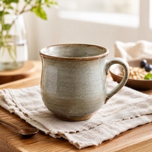 Rustic Ceramic Coffee Mug, Simple Pottery Tasting Cup, Personal Single Drinkware