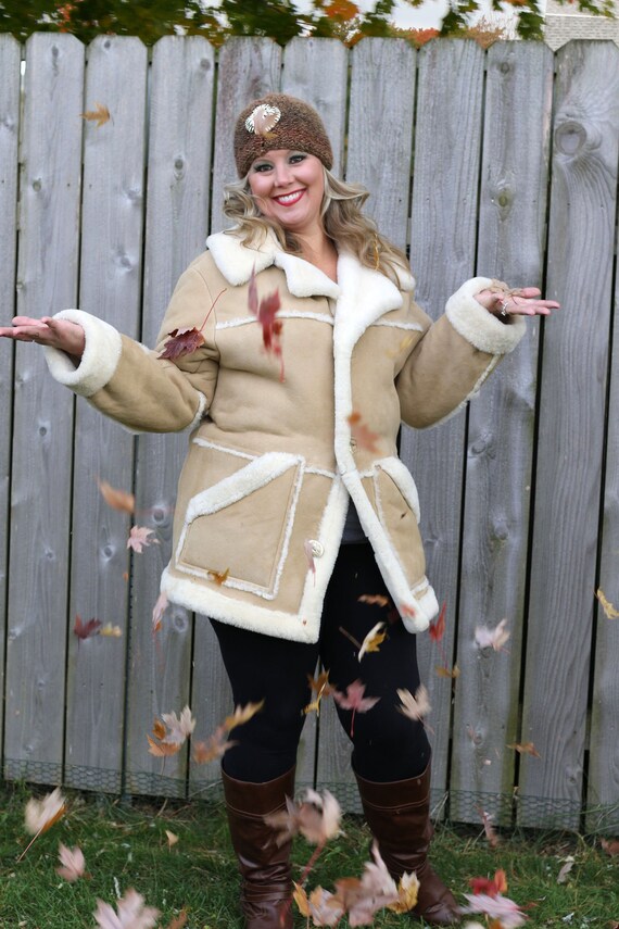 Vintage Shearling Sheepskin Coat, Vintage Womens T