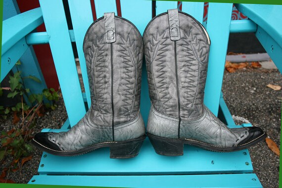 Vintage Grey Cowboy Boots Vintage Gray 
