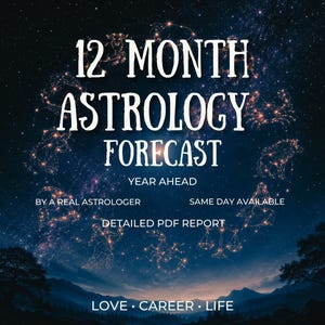 12 Month Astrology Forecast | Personalized Year Ahead Reading | Future Transit Reading | Love, Career & Life Astrology Report