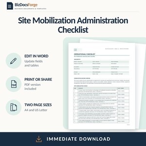 Checklist voor de mobilisatie van de bouwplaats bij de administratie van bouwprojecten