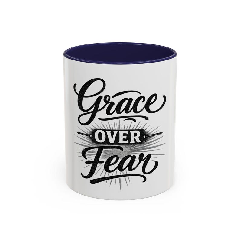 Grace Over Fear Coffee Mug | 11oz or 15oz Accent Mug/ Christian Faith/ god's love/ Faith/ Bravery/ Lord's protection afbeelding 7