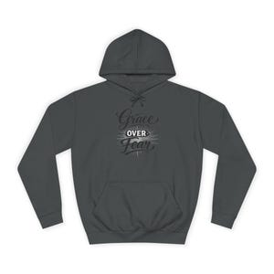Grace Over Fear Hoodie | Lamb with Cross Illustration, Christian Faith Sweatshirt | God's strength | Gift for christian's image 10
