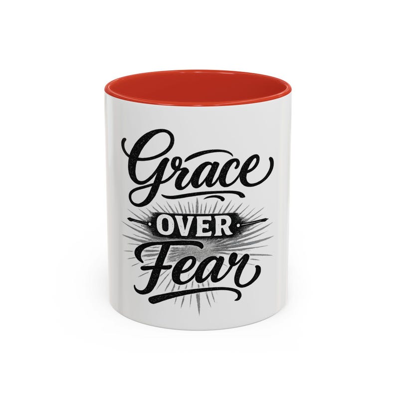 Grace Over Fear Coffee Mug | 11oz or 15oz Accent Mug/ Christian Faith/ god's love/ Faith/ Bravery/ Lord's protection afbeelding 19