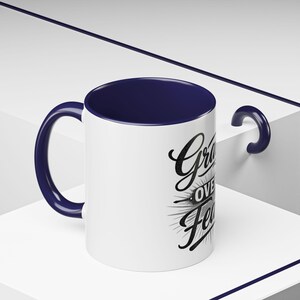 Grace Over Fear Coffee Mug | 11oz or 15oz Accent Mug/ Christian Faith/ god's love/ Faith/ Bravery/ Lord's protection afbeelding 12