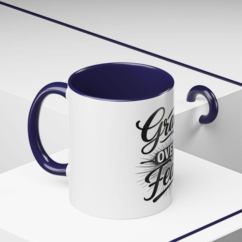 Grace Over Fear Coffee Mug | 11oz or 15oz Accent Mug/ Christian Faith/ god's love/ Faith/ Bravery/ Lord's protection afbeelding 12
