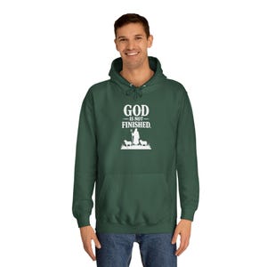 God Is Not Finished Hoodie | Christian Shepherd Design, Inspirational Faith Apparel | Faith based | Christianity image 1