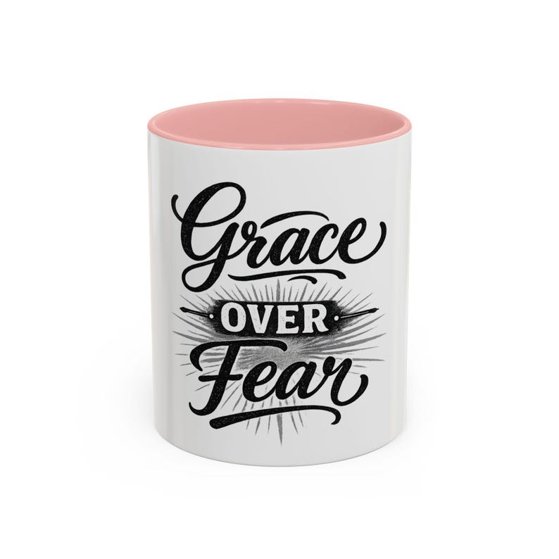 Grace Over Fear Coffee Mug | 11oz or 15oz Accent Mug/ Christian Faith/ god's love/ Faith/ Bravery/ Lord's protection afbeelding 13