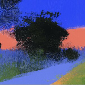 Close-up detail of the Pastel Rural Journey giclée print