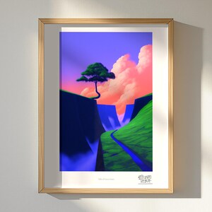 Valley of Green Giants art print, framed, in a second room setting