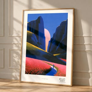 Floral Light Passage art print, framed, in a second room setting