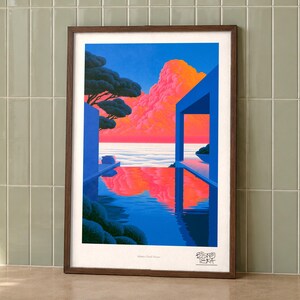 Infinity Cloud Terrace art print on a wall, room view