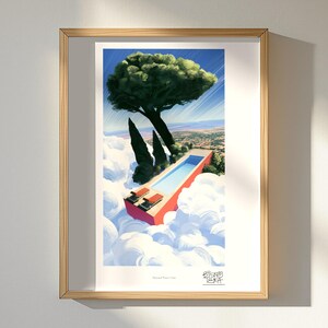 Skyward Water Oasis art print, framed, in a second room setting