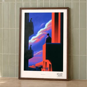 Balcony Echoes art print on a wall, room view