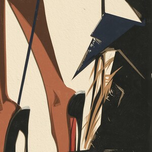 Close-up detail of the Negative Space Duo giclée print