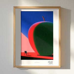 Apple Room Surreal art print, framed, in a second room setting