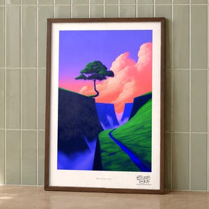 Valley of Green Giants art print on a wall, room view