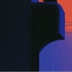 Close-up detail of the Silent Balcony Parade giclée print