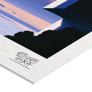 Close-up of the printed signature on the fine-art giclée paper of the Uniform Balcony Vigil print