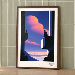 Uniform Balcony Vigil art print on a wall, room view