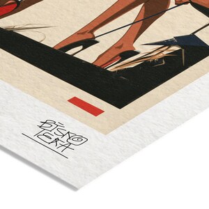Close-up of the printed signature on the fine-art giclée paper of the Negative Space Duo print