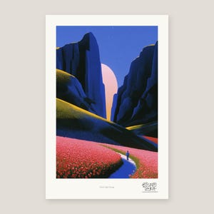 Full view of the Floral Light Passage print with its white gallery margin