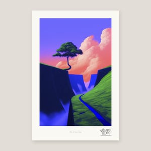 Rainforest Wall Art Print, Valley of Green Giants Blush Sunset, Nature Lover Gift image 6