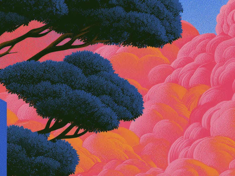 Sunset Wall Art Print, Infinity Terrace Above the Clouds, Coral Sky Villa Decor image 4