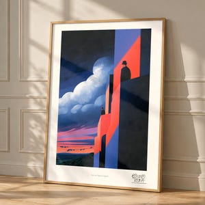 Balcony Figures Languid art print, framed, in a second room setting