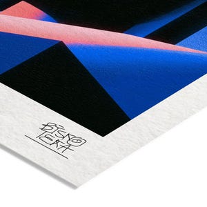 Close-up of the printed signature on the fine-art giclée paper of the Calm Buddha print