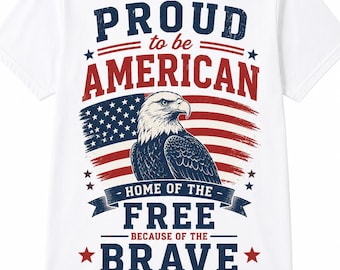 Proud American Eagle Flag T-Shirt, Home of the Free Tee