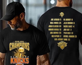 2026 Basketball Champions T-Shirt, New York Roster Graphic, Black Sports Fan Clothing