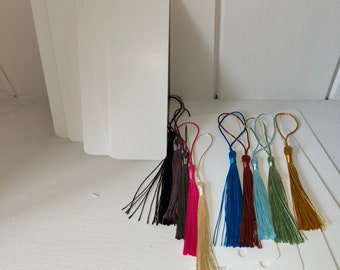 BOOKMARK BLANKS, 10 Blank Bookmarks plus tassles to Decoupage/Paint/Collage/Decorate