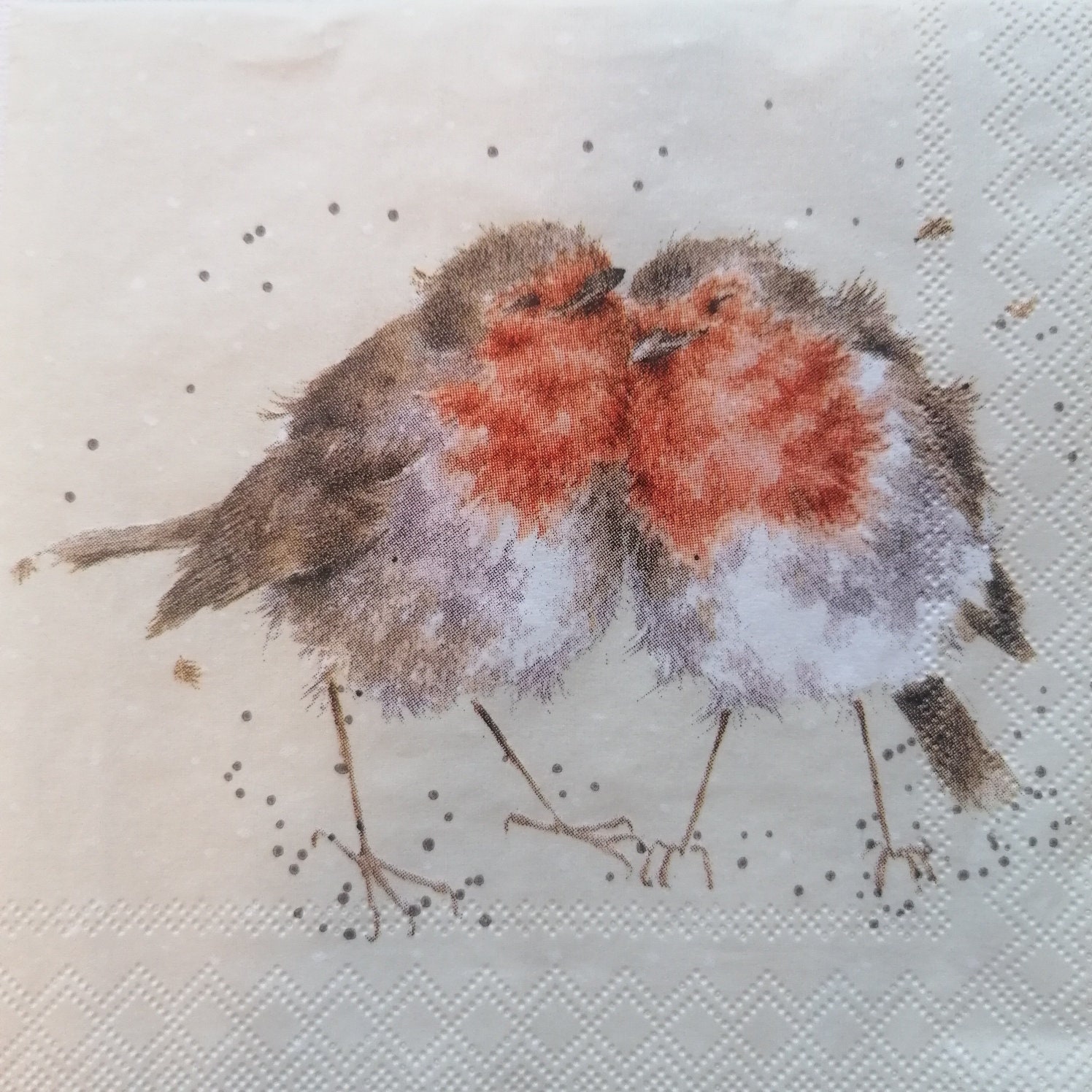 2 WRENDALE Robin NAPKINS Set of Decoupage Robin Wrendale Etsy UK