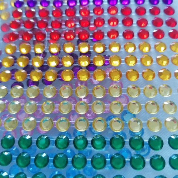 Adhesive Gems. Rainbow Gems. Peel n Stick Gems for Craft, Mixed Media,  Embellishment, Card Making