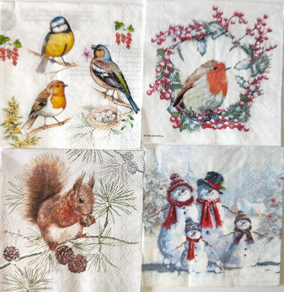 CHRISTMAS Cocktail NAPKIN. Cocktail Napkins for Decoupage. Ambiente