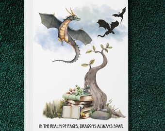 Dragon & Books Journal: Fantasy Lined Notebook, Book Lover Gift