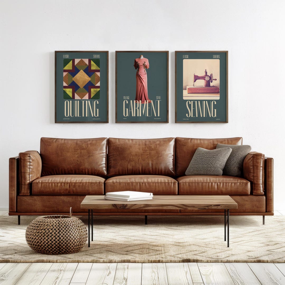 Vintage Sewing Poster Set | Antique Sewing Art Prints | Historical ...