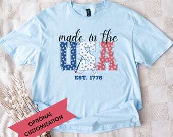 Camiseta o sudadera con capucha patriótica del 4 de julio de EE. UU., fabricada en EE. UU.