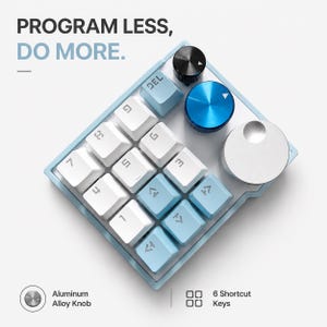 Programmierbare Makro Kawaii Tastatur mit 3 Knöpfen, Niedliche Tastatur, USB-C Wired RGB Custom Shortcut Keypad für Photoshop, Premiere Pro, CAD