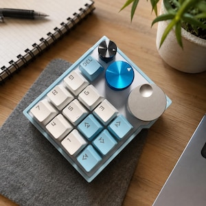 Programmable Macro Keyboard with 3 Knobs,USB-C Wired RGB  Custom Shortcut Keypad for Photoshop, Premiere Pro, CAD, Streaming